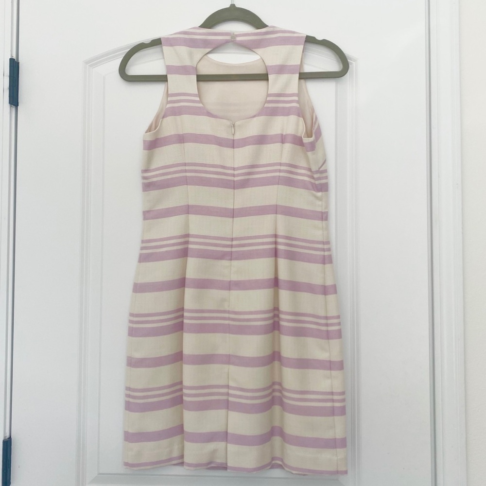 Nordstrom Lavender Striped Shift Dress Size 4 - Picture 2 of 4